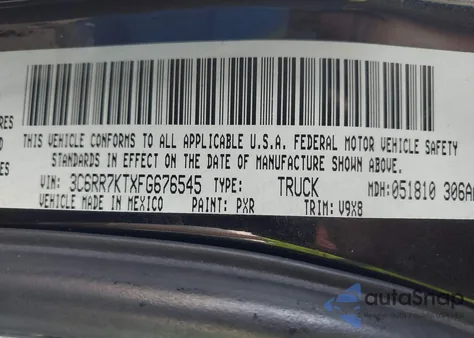 2015 Ram 1500 Express z USA, uszkodzony, nr VIN 3C6RR7KTXFG676545